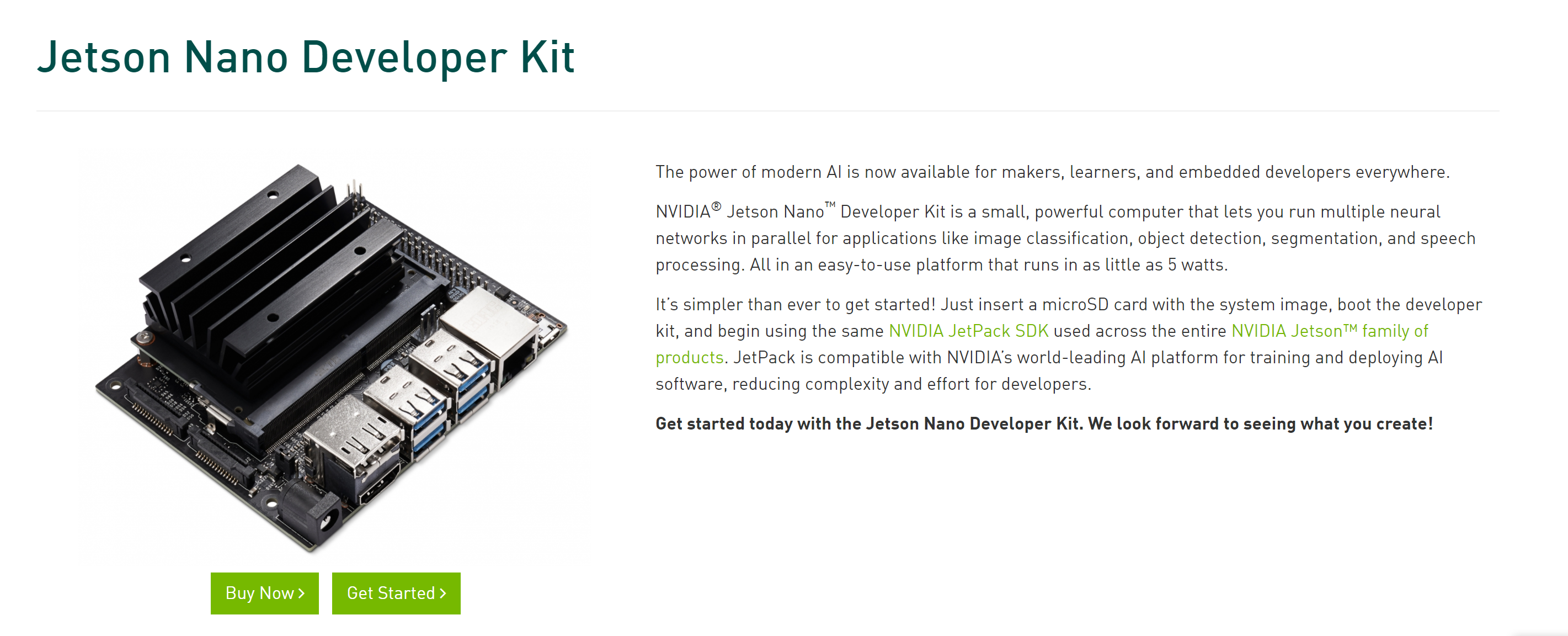 Jetson Nano Developer Kit