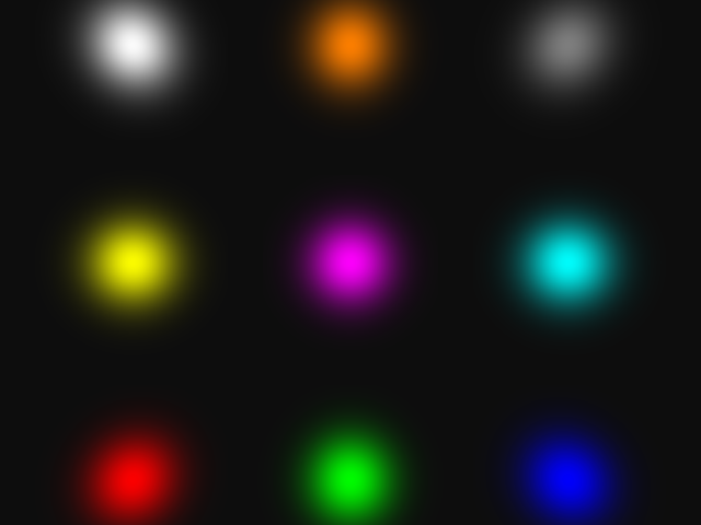 nine Gaussians rendered on the Nano