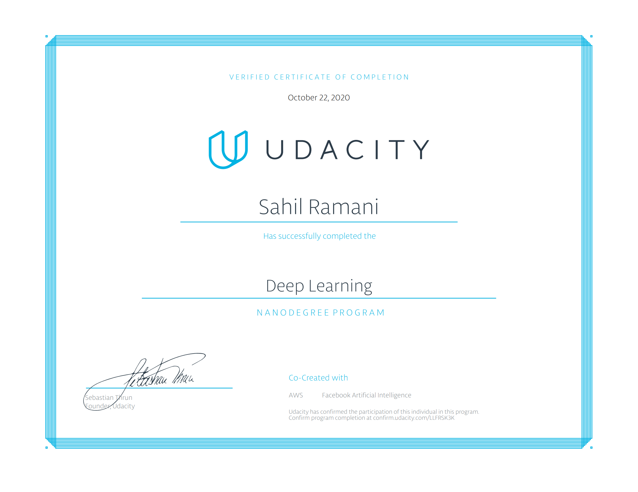 Udacity Nanodegree Certificate